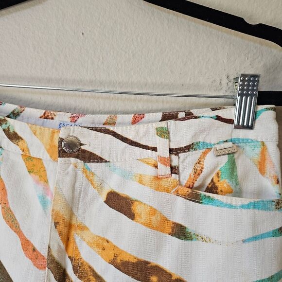 Rare Escada Sport Kate Tiger Stripes MultiColor Boot Cut Flare Jeans Size 42 - Picture 6 of 7